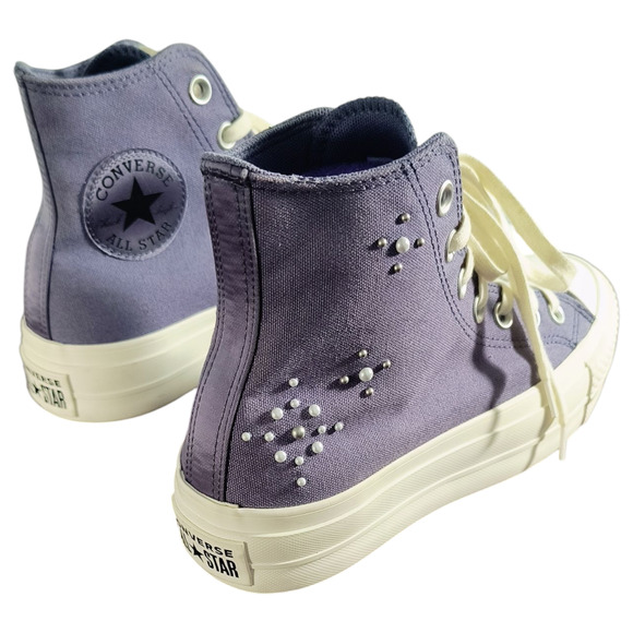Converse Chuck Taylor All Star Lift Platform Sneakers Wmn's Sz 6.5 Purple Beaded - Picture 14 of 16